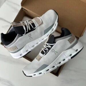 ON Running Cloud Cloudnova Women's White Sand Running Sneakers